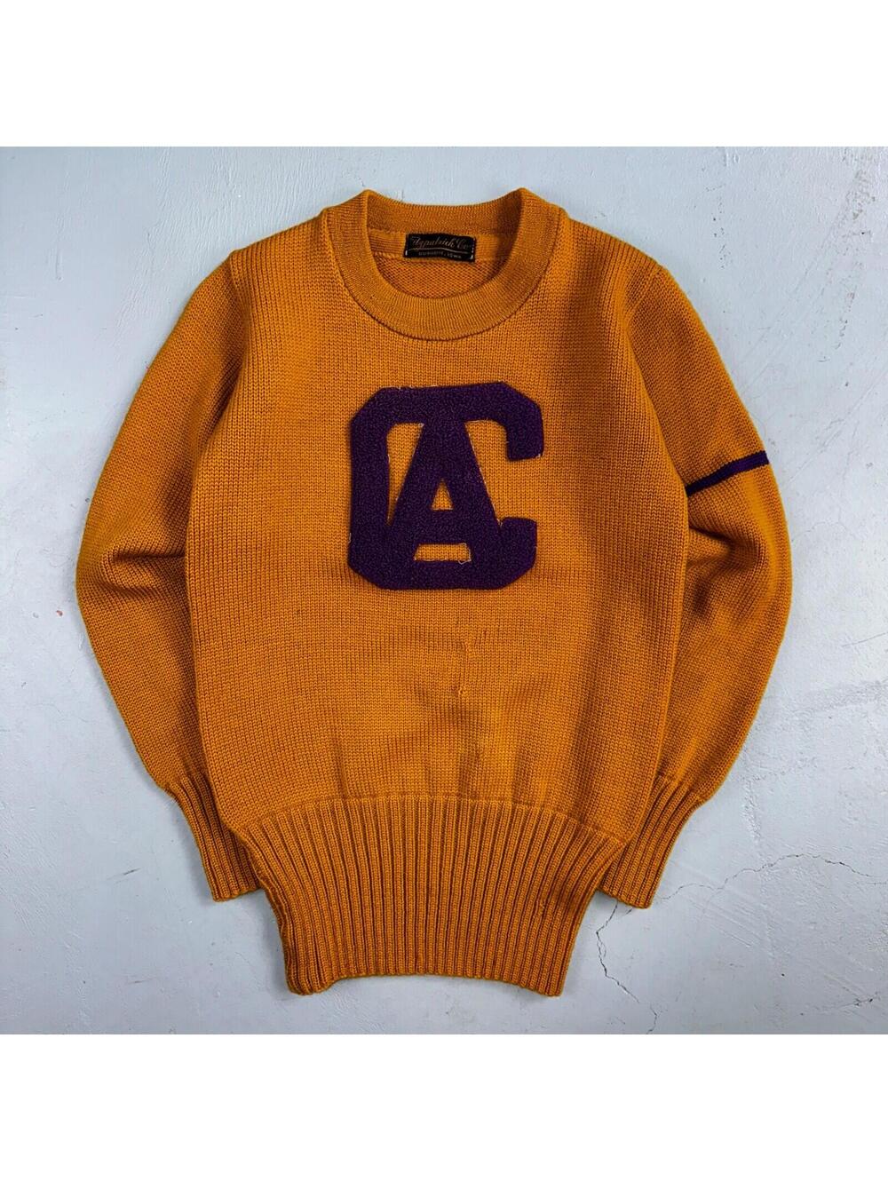 California VTG 1920s Letterman Sweater Varsity Letter University Wool Antique 20